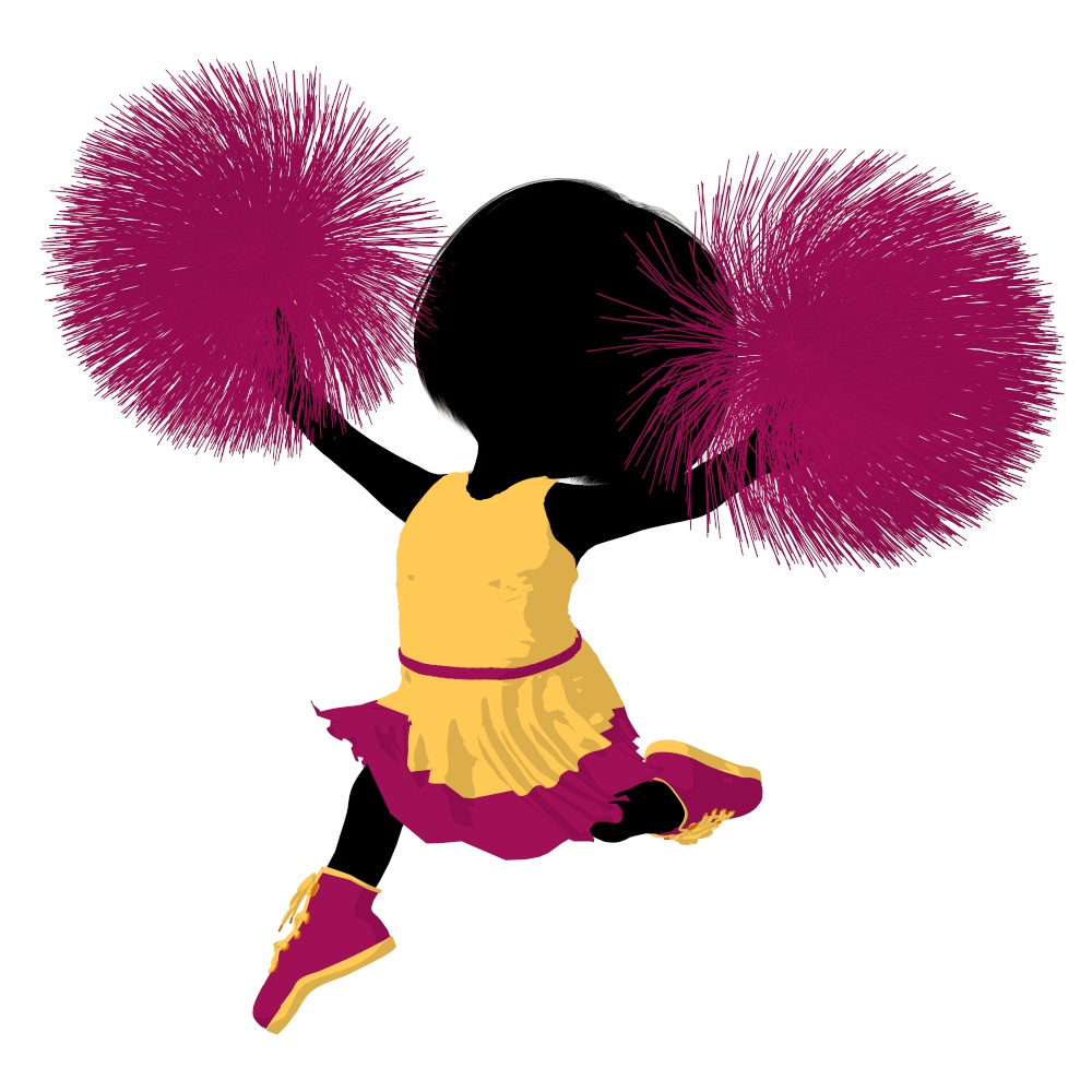 Little cheer girl on a white background