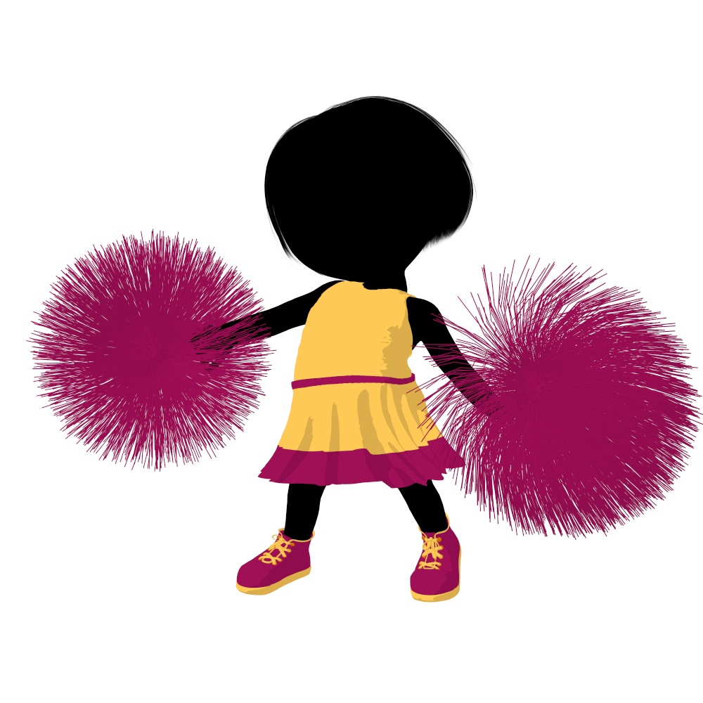 Little cheer girl on a white background