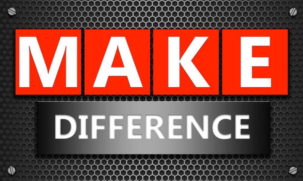 Make difference concept on mesh hexagon background, 3d rendering