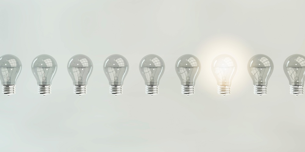 Creativity Concept With Unique Light Bulb Creative Concept. Creativity Concept