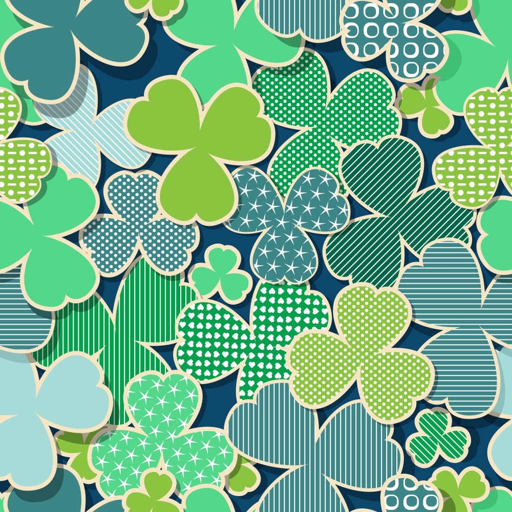 Green  and blue textured background for St. Patrick's Day, seamless pattern.