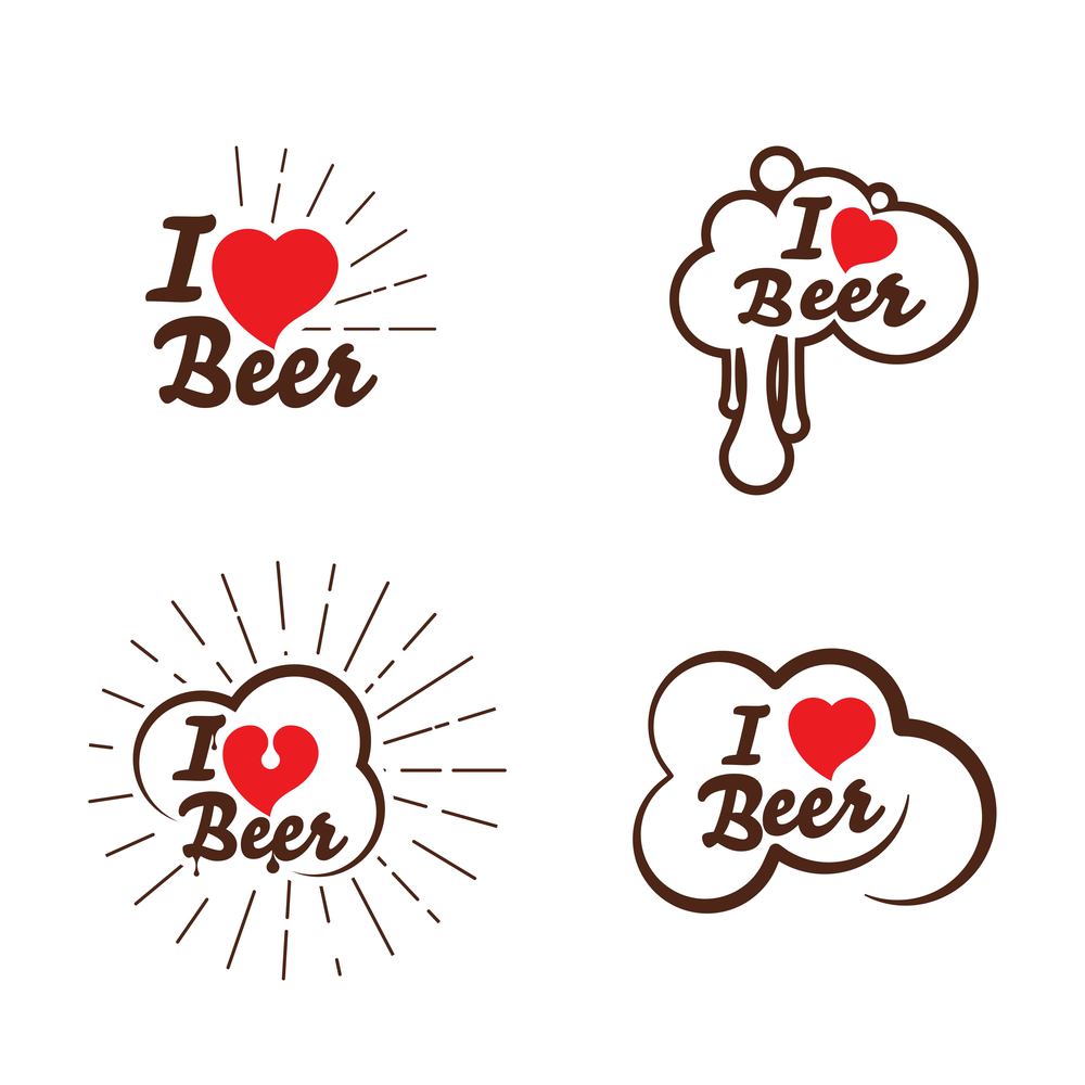 I love Beer Vector illustration design template