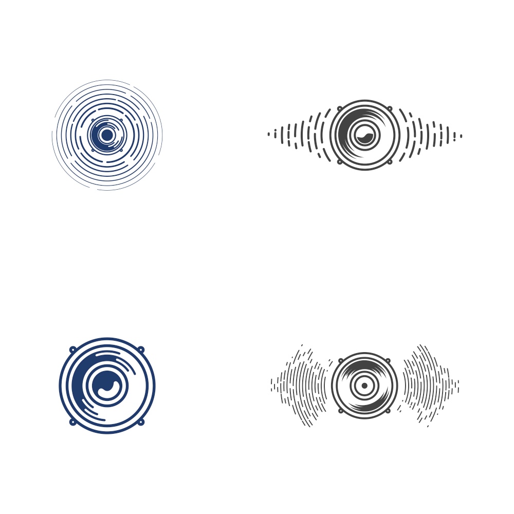 Speaker waves vector illustration design template