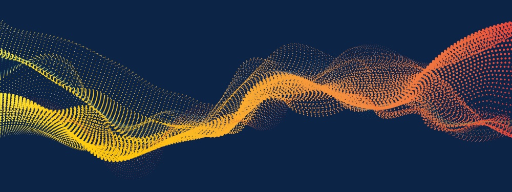 Abstract digital wave of particles. Vector illustration
