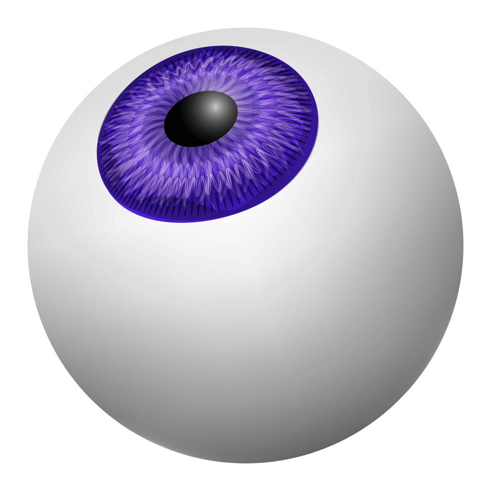 Up vision eyeball mockup. Realistic illustration of up vision eyeball vector mockup for web design isolated on white background. Up vision eyeball mockup, realistic style