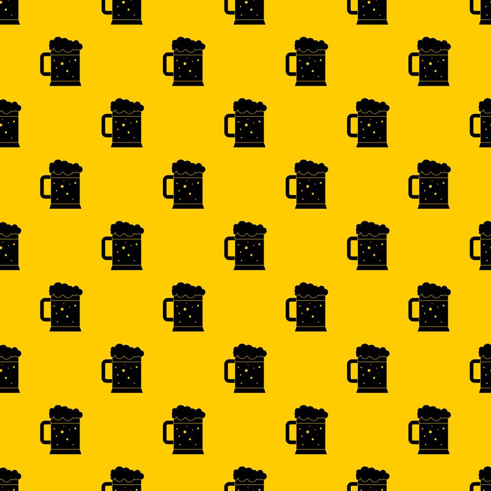 Beer mug pattern seamless vector repeat geometric yellow for any design. Beer mug pattern vector