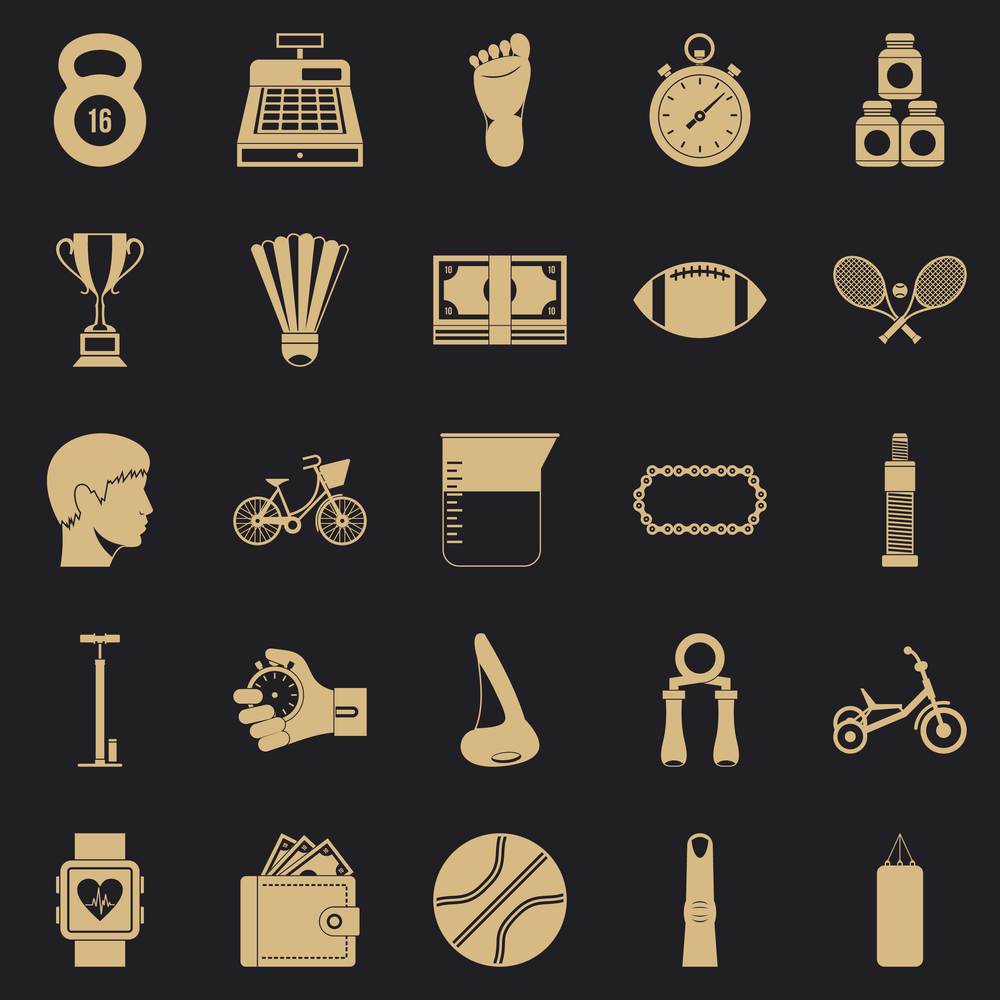 Weight for the gym icons set. Simple set of 25 weight for the gym vector icons for web for any design. Weight for the gym icons set, simple style