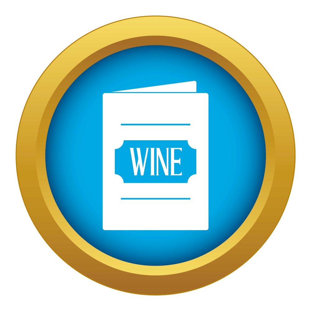 Wine list icon blue vector isolated on white background for any design. Wine list icon blue vector isolated