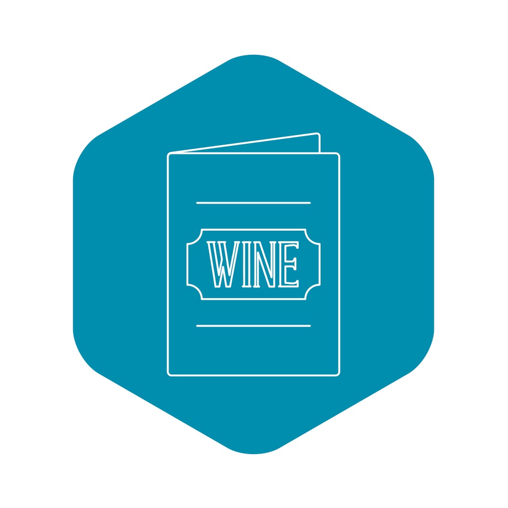 Wine menu icon. Outline illustration of wine menu vector icon for web. Wine menu icon, outline style