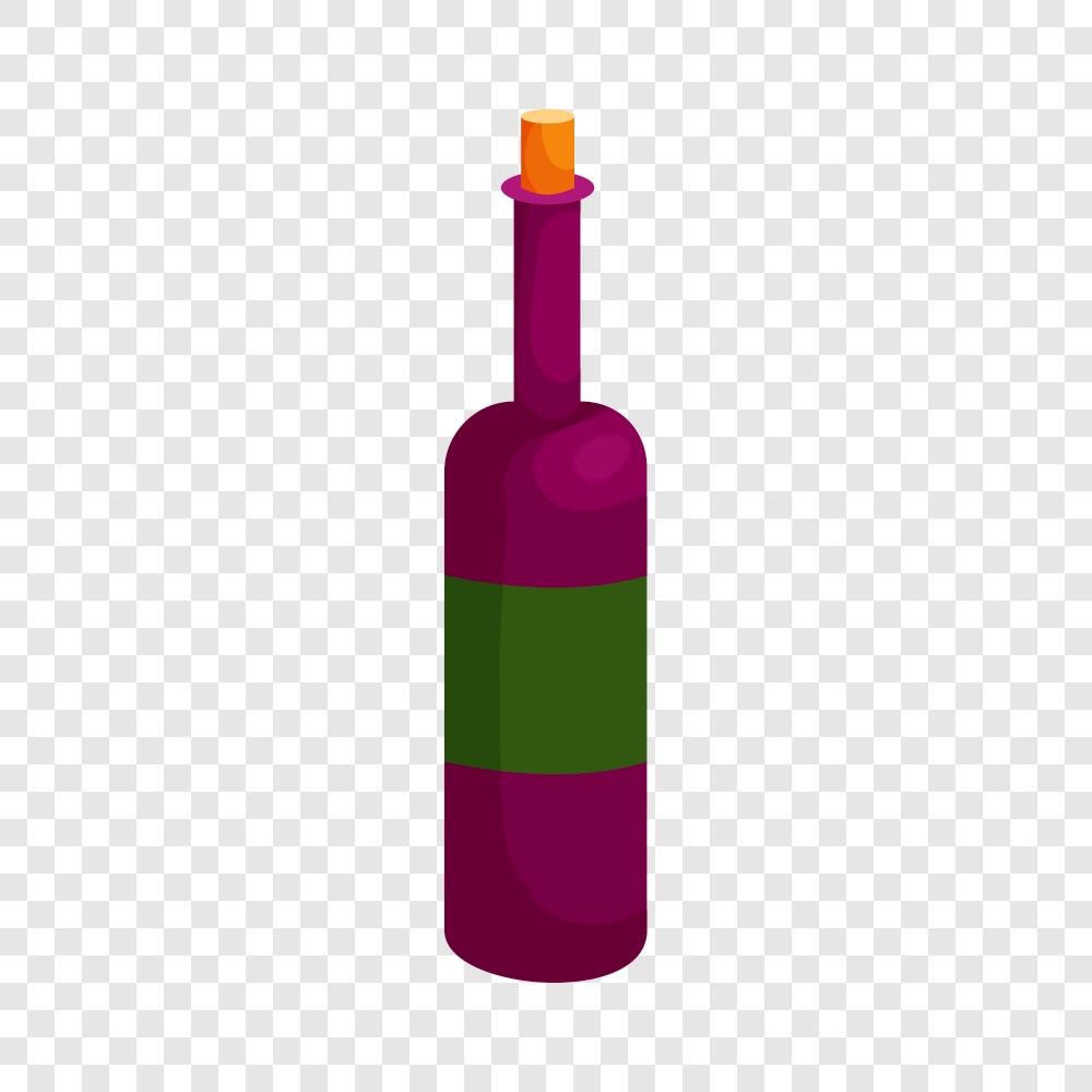 Wine icon in cartoon style isolated on background for any web design. Wine icon, cartoon style