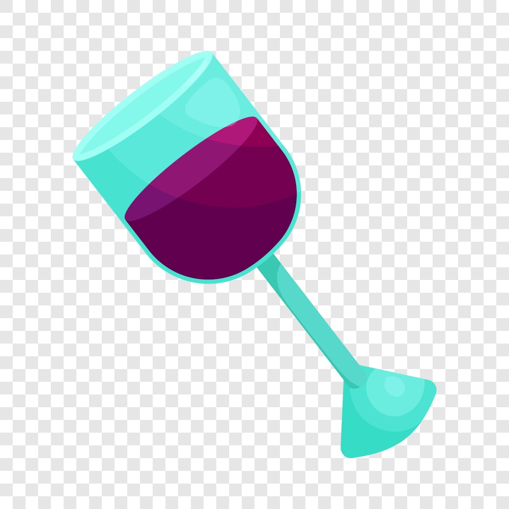 Glass of wine icon in cartoon style isolated on background for any web design. Glass of wine icon, cartoon style