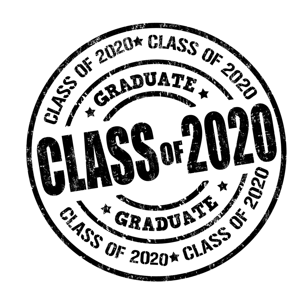 Class of 2020 grunge rubber stamp on white, vector illustration