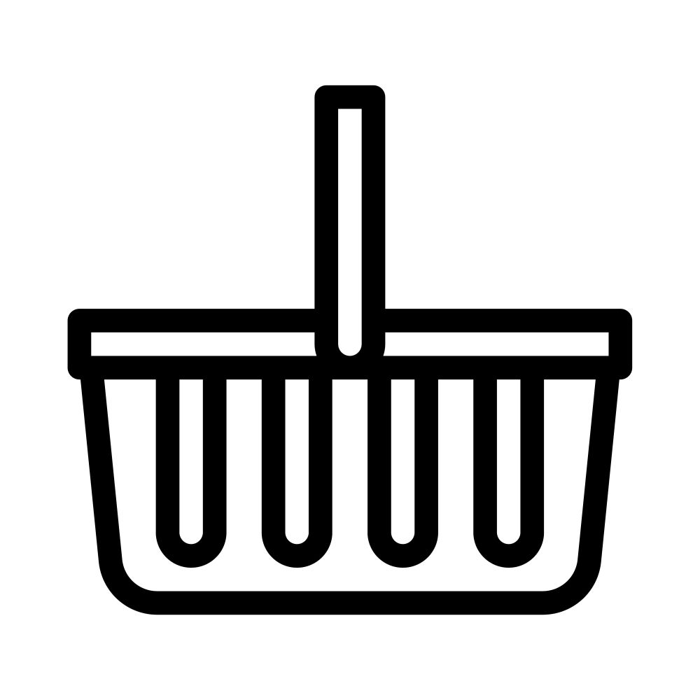 Shop Basket Icon Vector. Outline Shop Basket Sign. Isolated Contour Symbol Illustration. Shop Basket Icon Vector Outline Illustration