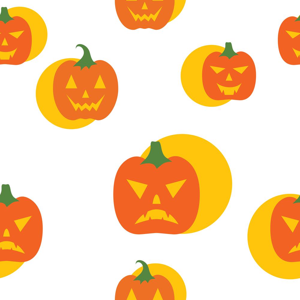 Pumpkin Seamless happy helloween character vector