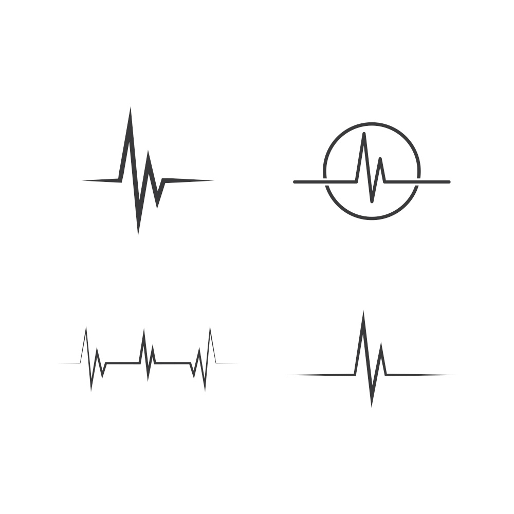 Pulse line medical logo vector template
