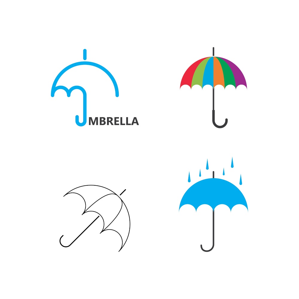 Umbrella illustration logo concept vector template