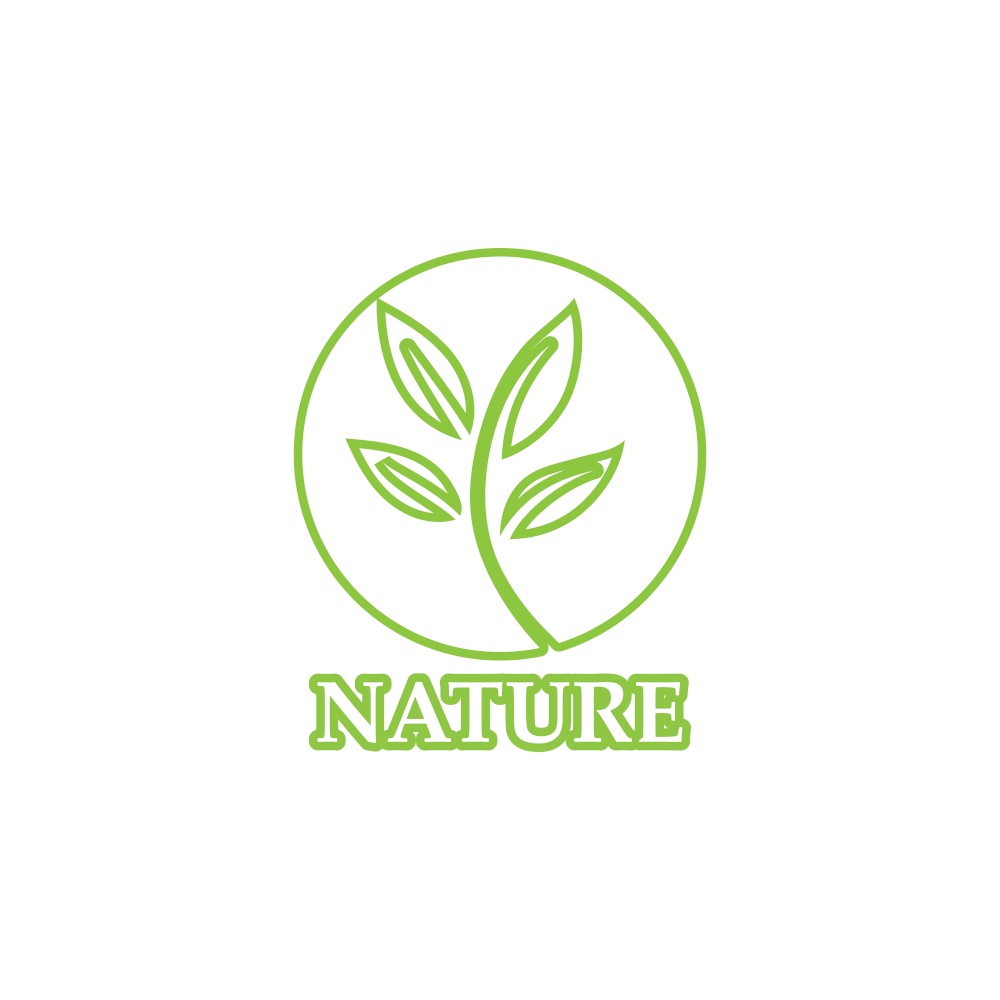 green  leaf  outline ecology nature element vector