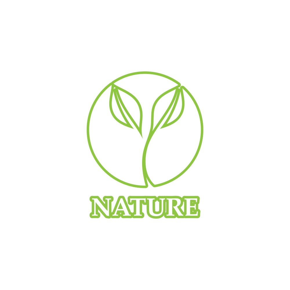 green  leaf  outline ecology nature element vector