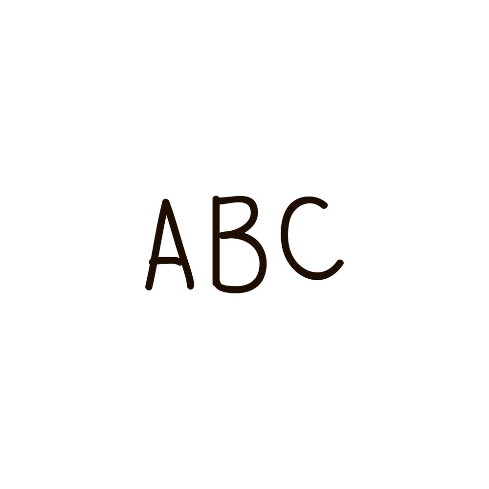 font letter a, b, c, alphabet cartoon ink pen Icon sketch style Vector illustration for web logo. font letter a, b, c, alphabet cartoon ink pen Icon sketch style Vector illustration for web