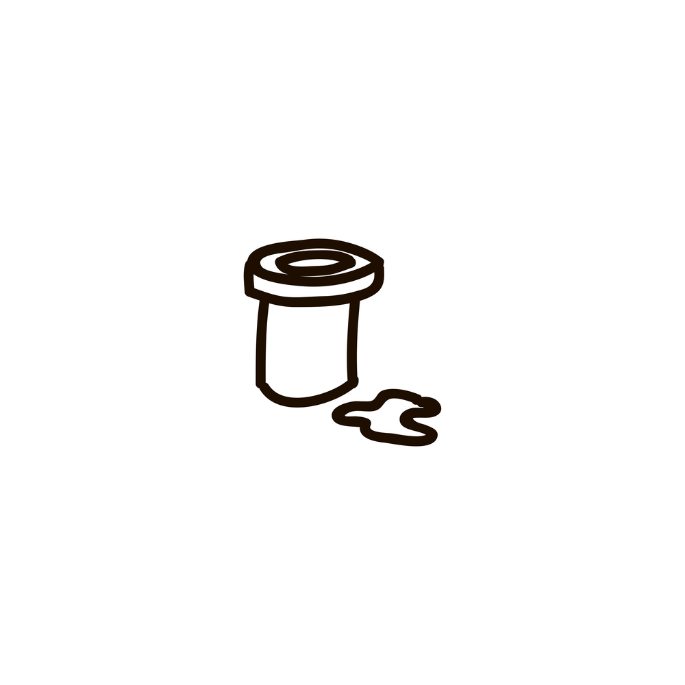 Illustration of hand drawn doodle jar isolated on white background cartoon ink pen Icon sketch style Vector illustration for web logo. Illustration of hand drawn doodle jar isolated on white background