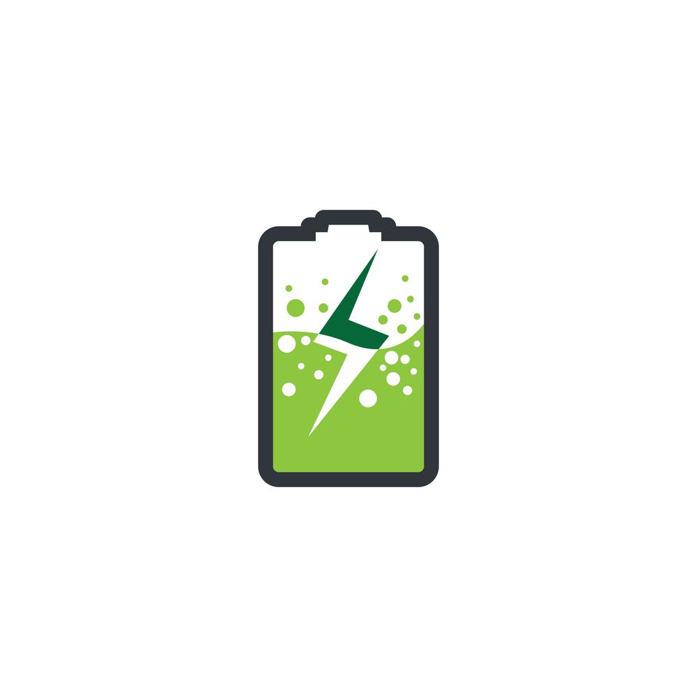 Eco energy battery vector icon illustration