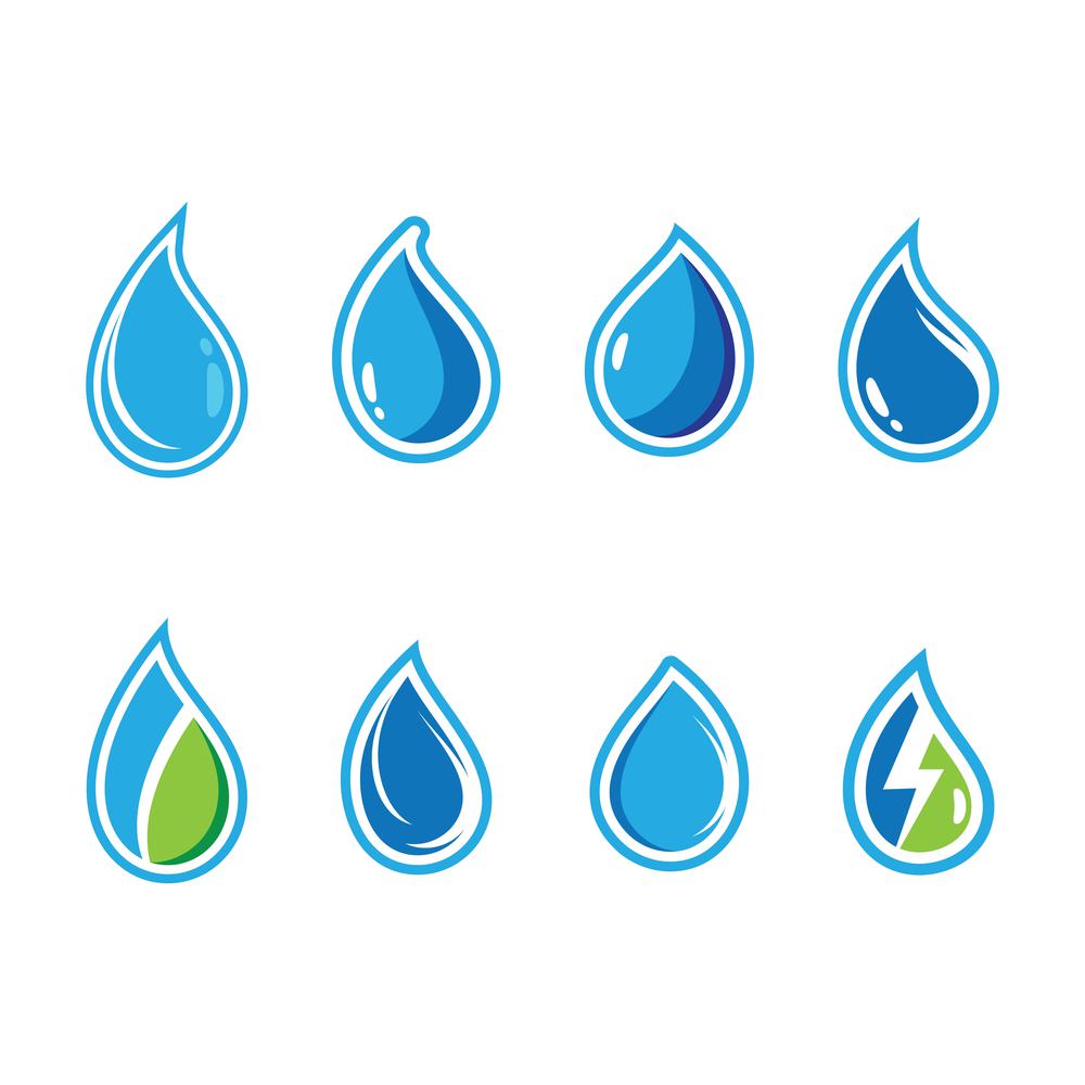 Water drop icon set vector illustration