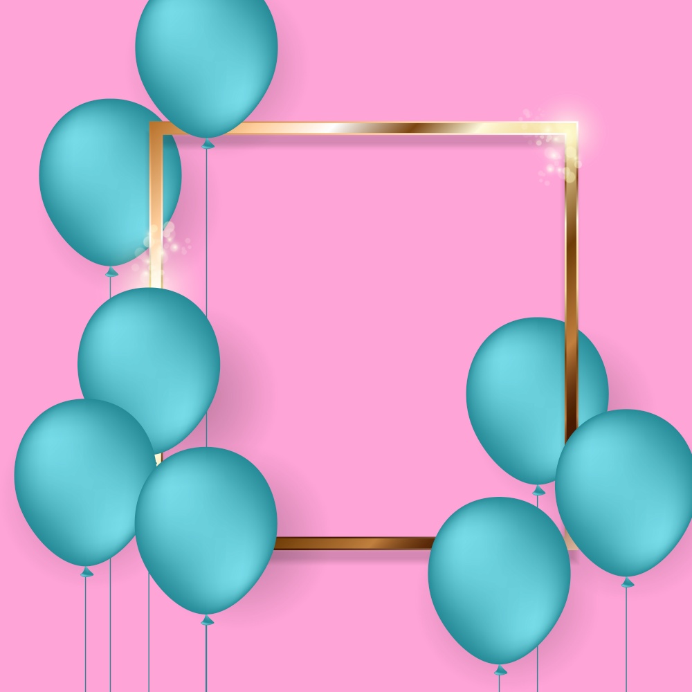Birthday festive background with helium balloons.