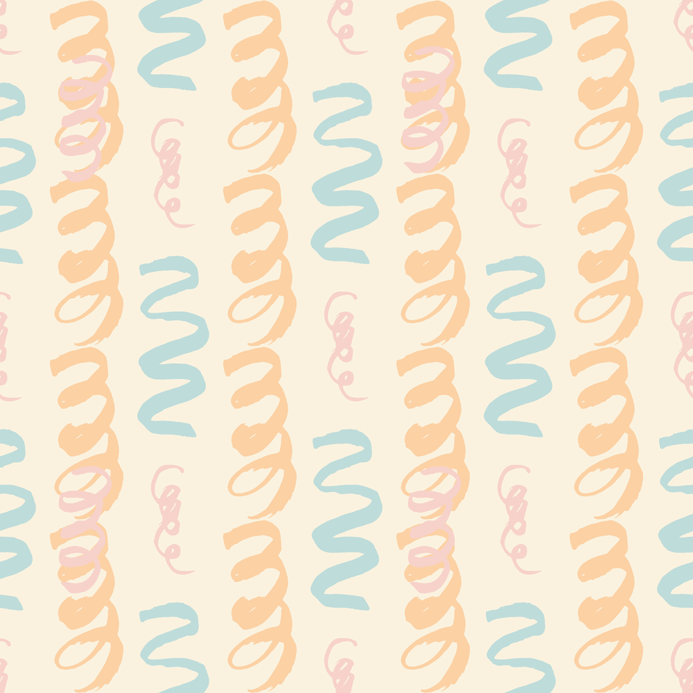 Pink and turquoise curls trendy seamless pattern with hand drawn texture colorful background. Design for wrapping paper, wallpaper, fabric print, backdrop. Vector illustration.. Pink and turquoise curls trendy seamless pattern with hand drawn texture colorful background.