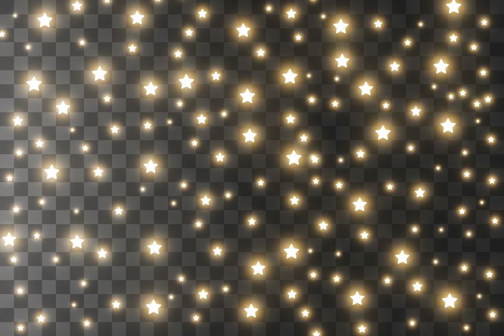 Yellow sparks and golden stars glitter special light effect. Vector sparkles on transparent background. Christmas abstract pattern. Sparkling magic dust particles. The dust sparks and golden stars shine with special light. Vector sparkles on a transparent background. Christmas light effect. Sparkling magical dust particles.