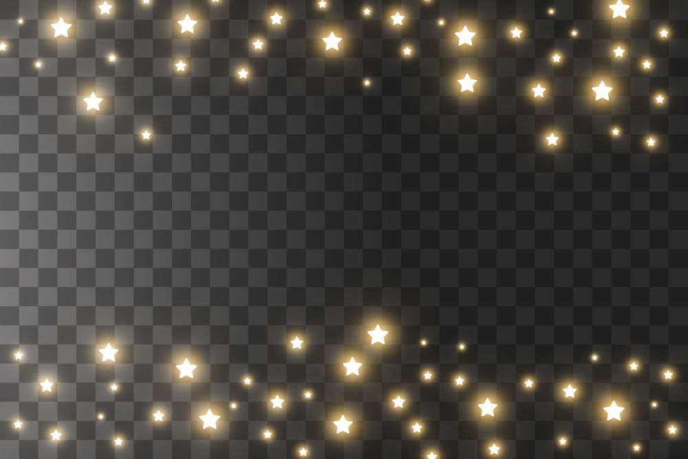 Yellow sparks and golden stars glitter special light effect. Vector sparkles on transparent background. Christmas abstract pattern. Sparkling magic dust particles. The dust sparks and golden stars shine with special light. Vector sparkles on a transparent background. Christmas light effect. Sparkling magical dust particles.