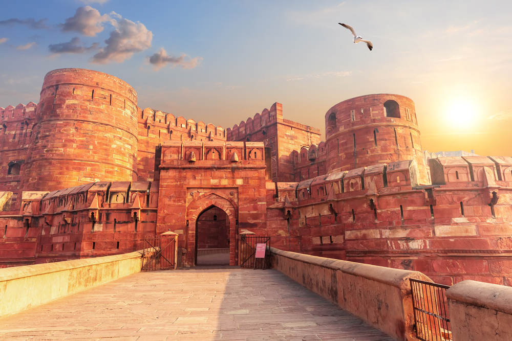 Red Agra Fort, main gate, Uttar Pradesh in India.. Red Agra Fort, main gate, Uttar Pradesh, India