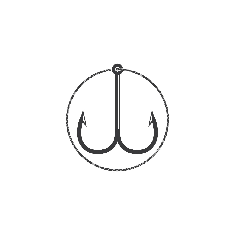 fishing hook  logo icon vector illustration design