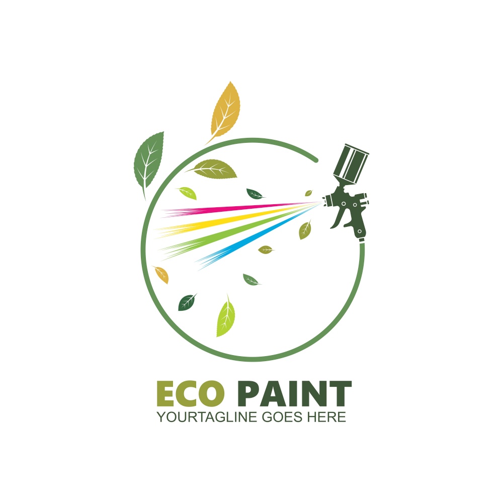 eco paint spraygun vector icon illustration design template