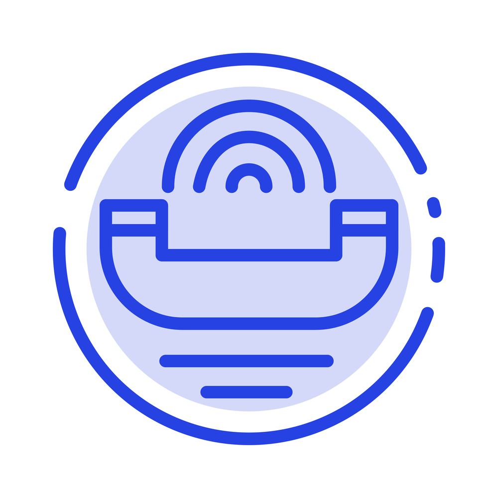 Device, Help, Productivity, Support, Telephone Blue Dotted Line Line Icon