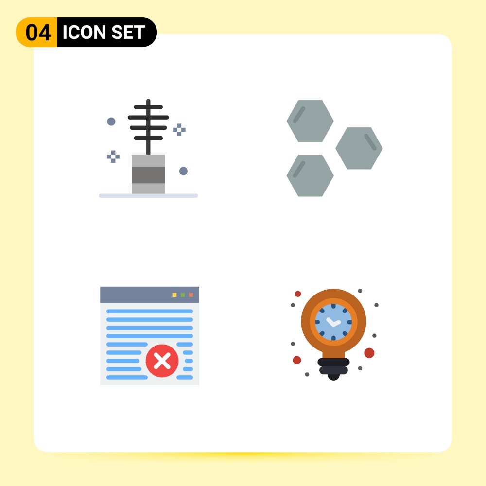 Modern Set of 4 Flat Icons and symbols such as beauty, space, makeup, hexagon, internet Editable Vector Design Elements
