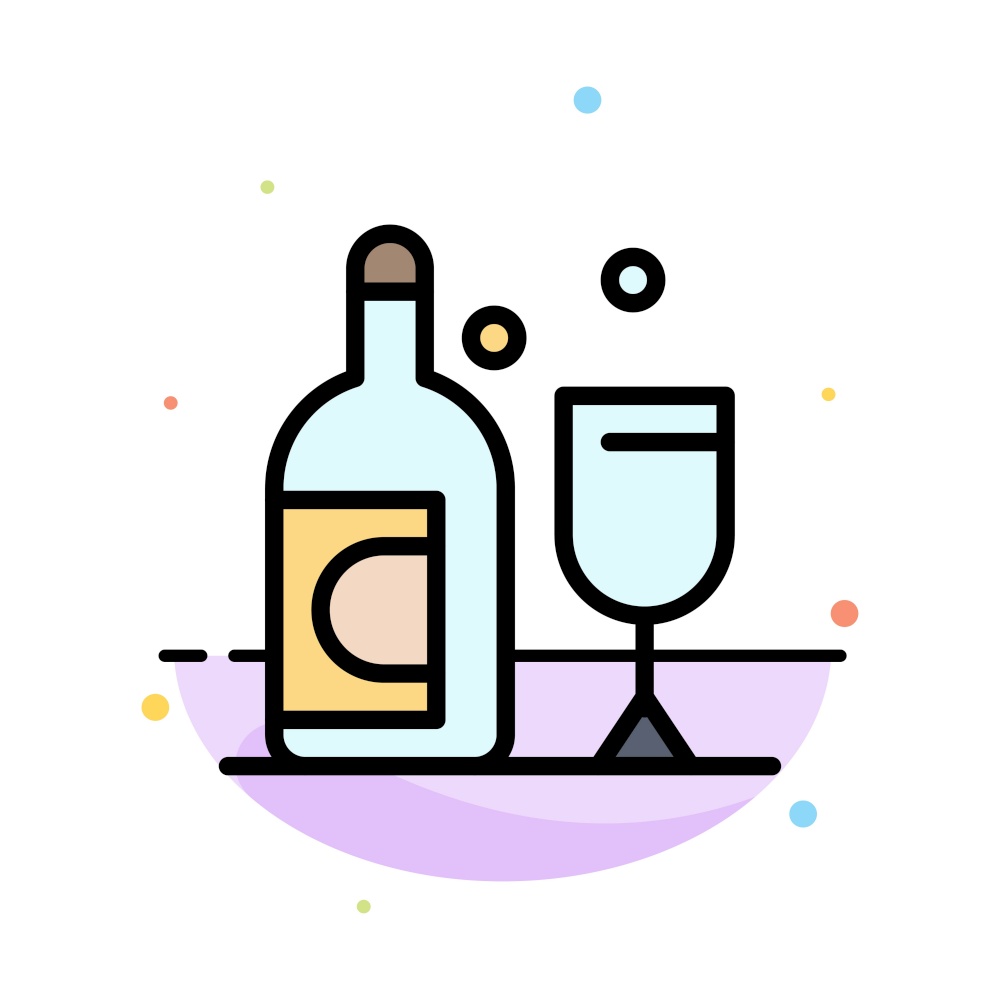Bottle, Glass, Ireland Abstract Flat Color Icon Template