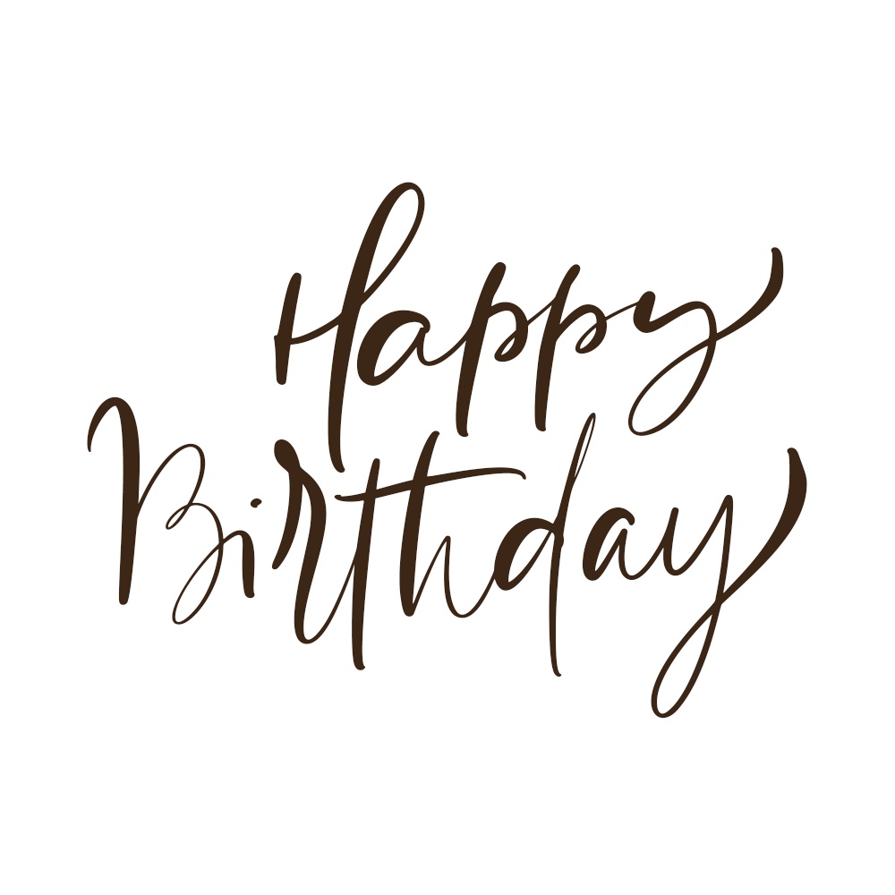 Happy Birthday vector inscription. Handwritten brush ink lettering for illustration greeting card, poster design and gift tags.. Happy Birthday vector inscription. Handwritten brush ink lettering for illustration greeting card, poster design and gift tags