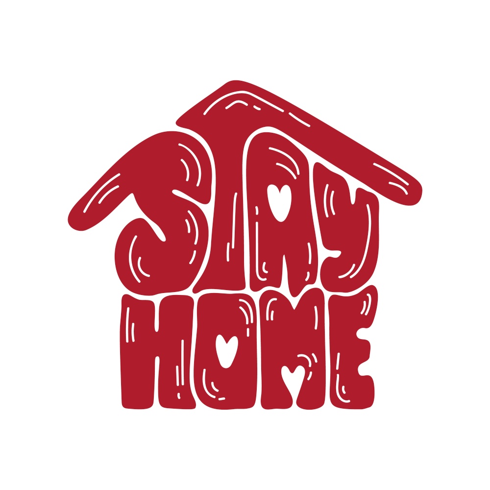 Stay home logo icon. Vector calligraphy lettering text in form of house. Reduce risk of infection and spreading virus. Coronavirus Covid-19, quarantine motivational poster.. Stay home logo icon. Vector calligraphy lettering text in form of house. Reduce risk of infection and spreading virus. Coronavirus Covid-19, quarantine motivational poster