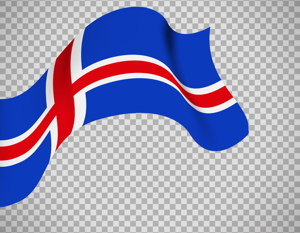 Iceland flag icon on transparent background. Vector illustration. Iceland flag on transparent background