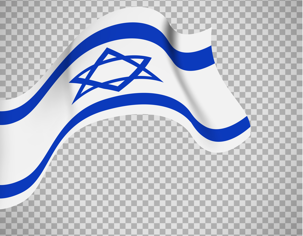 Israel flag icon on transparent background. Vector illustration. Israel flag on transparent background