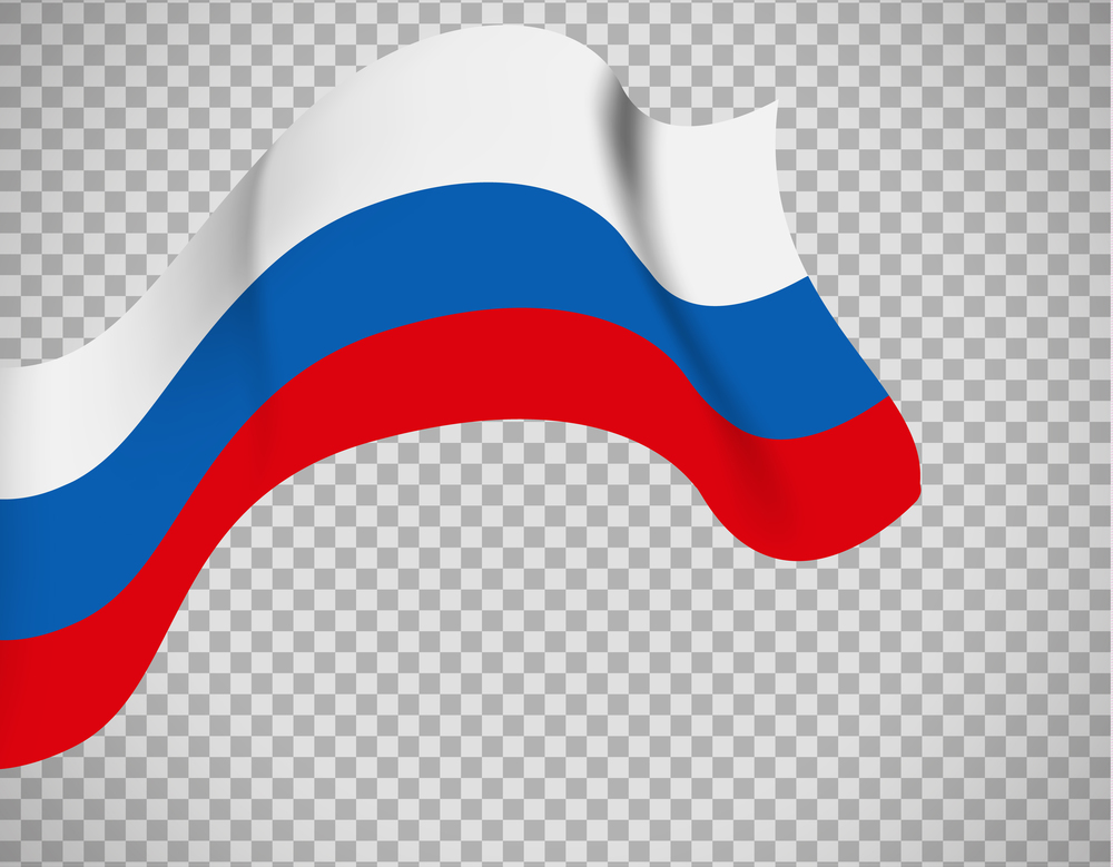 Russian flag icon on transparent background. Vector illustration. Russian flag on transparent background