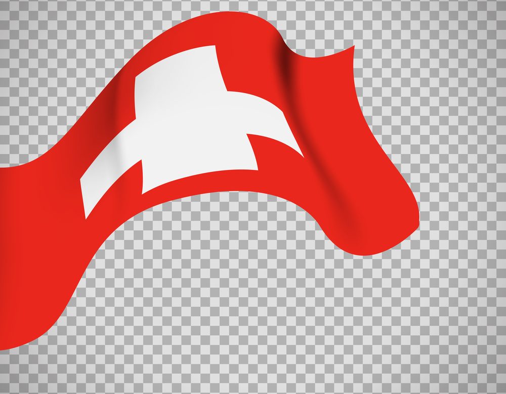 Switzerland flag icon on transparent background. Vector illustration. Switzerland flag on transparent background
