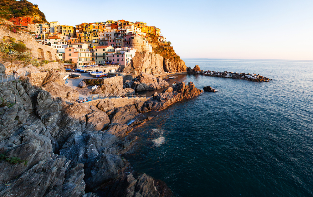 beautiful view of Manarola town, Cinque Terre, Liguria, Italy