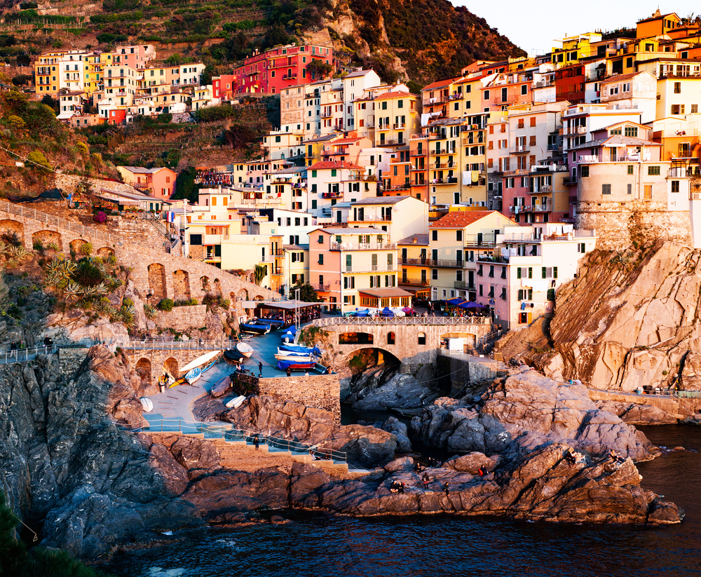 beautiful view of Manarola town, Cinque Terre, Liguria, Italy