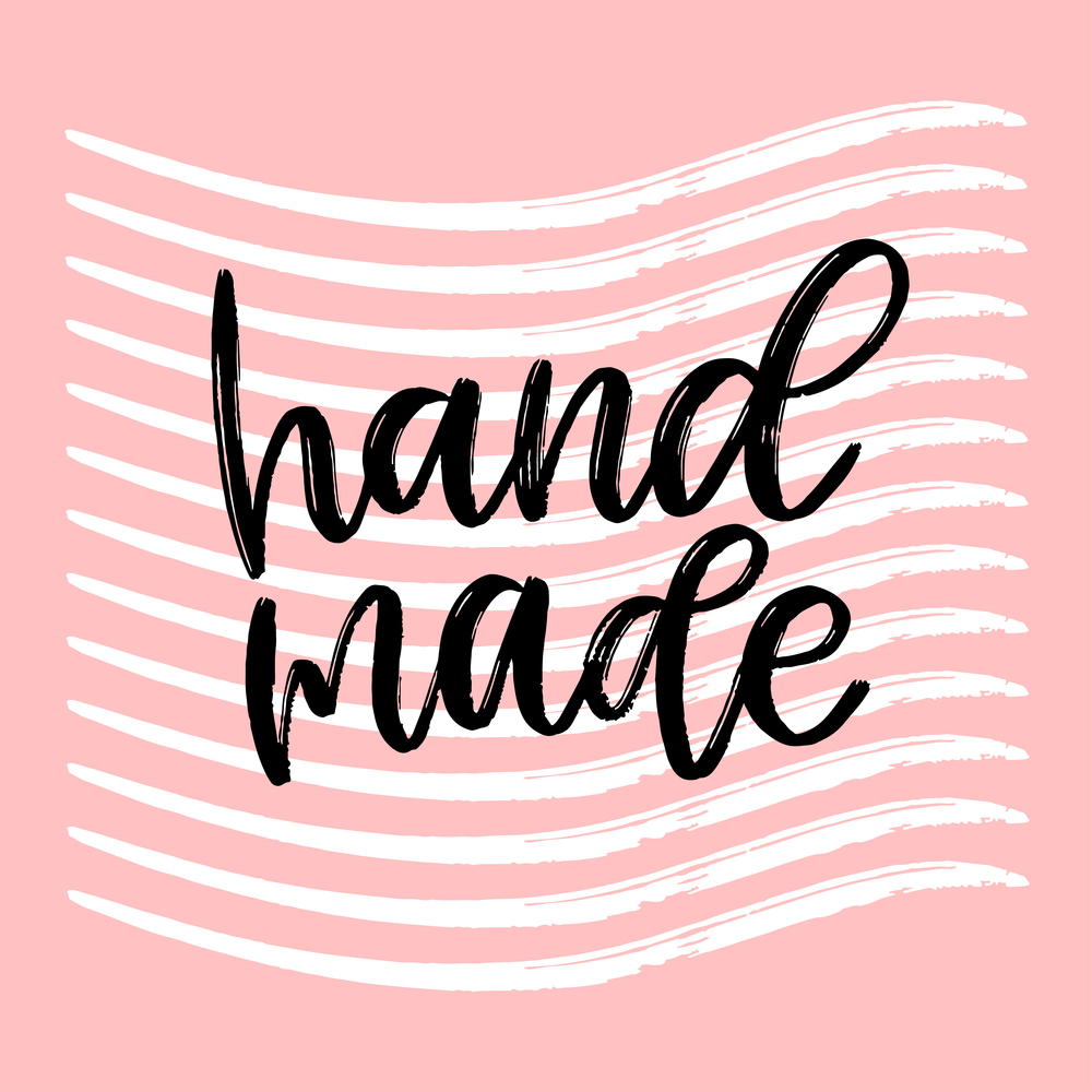 Hand made text. Logo for your shop. Handmade label design. Hand made text. Logo for your shop. Handmade label design.