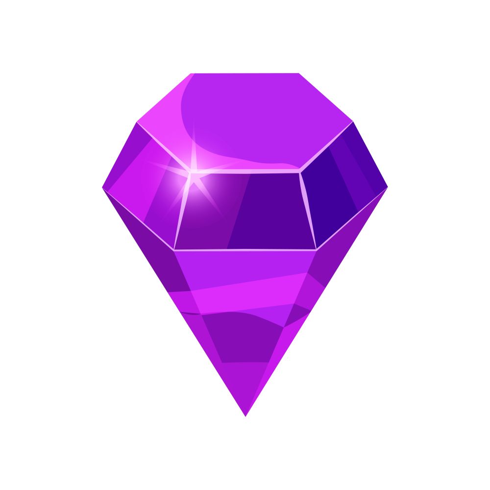 Diamond sparkling, shining purple color isolated. Diamond sparkling, shining purple color isolated on white background, cartoon style, vector illustration