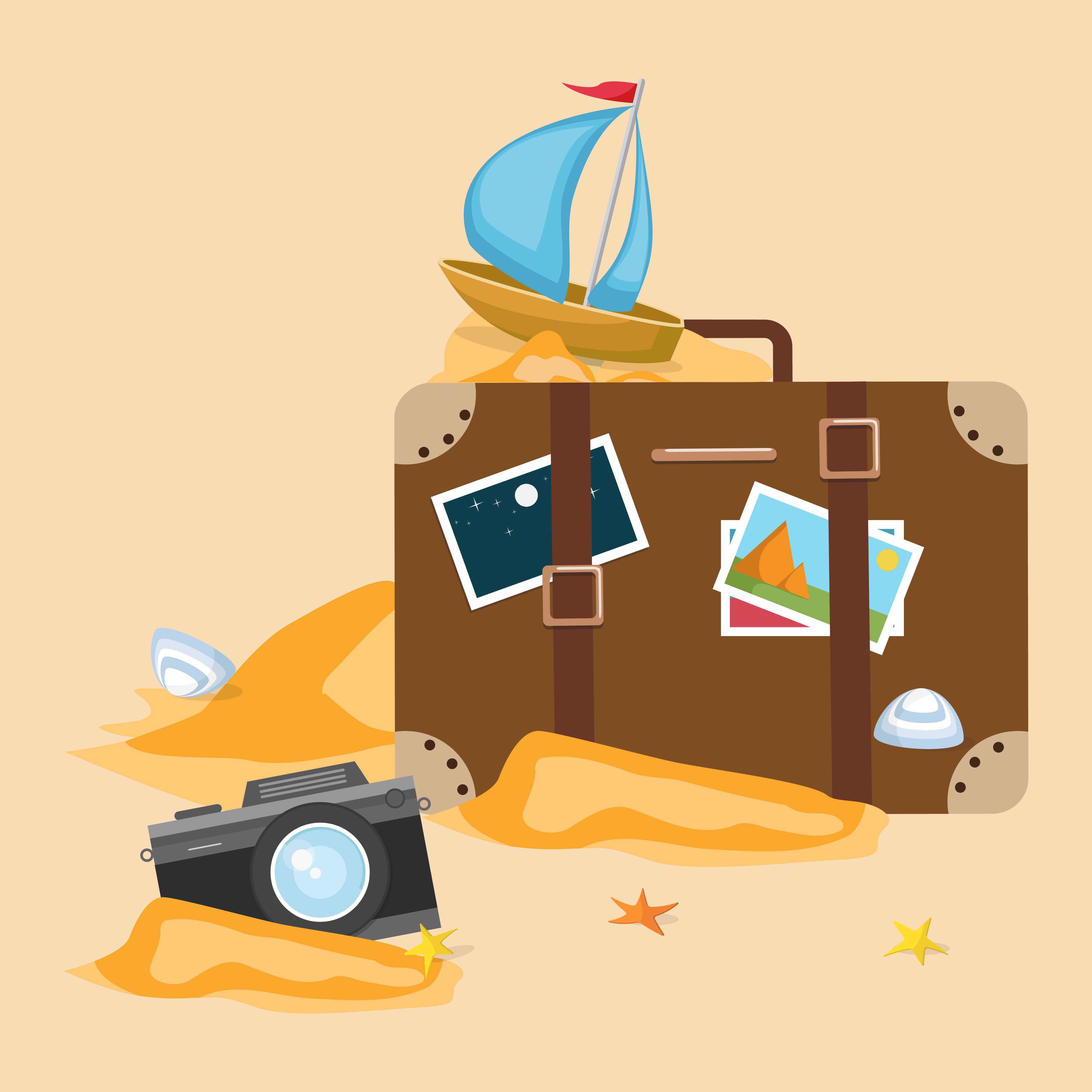 Travel objects. Vacation concept. Vector illustration. Travel objects. Vacation concept. Vector illustration icon