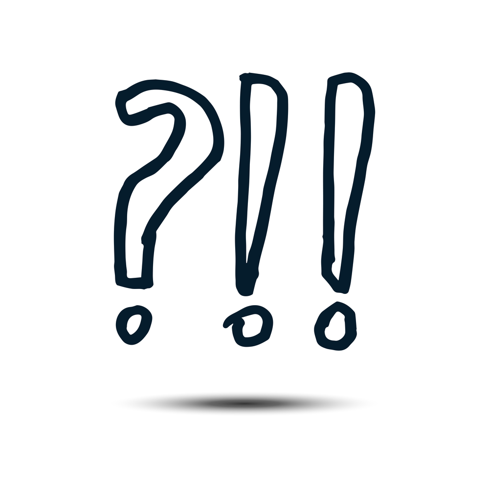 question and exclamation sign hand drawn icon vector template Illustration Design EPS 10.