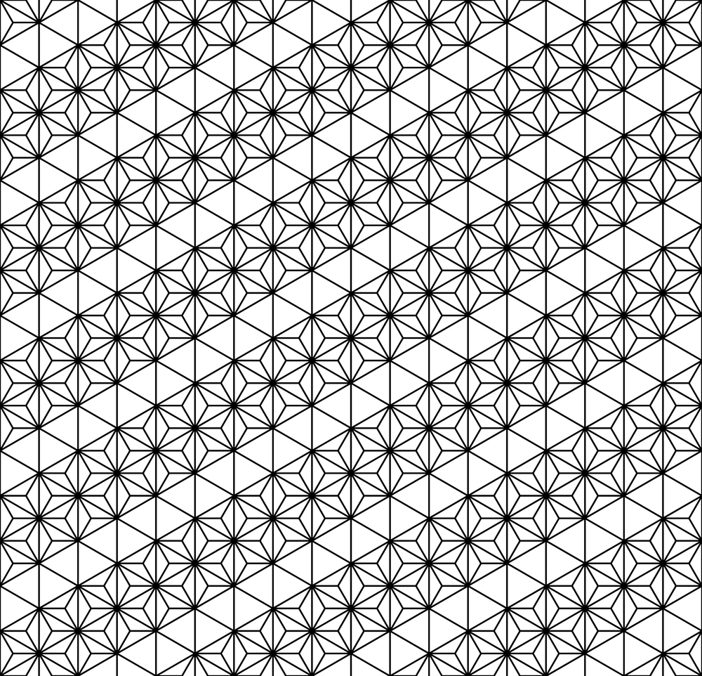 Seamless pattern based on Kumiko ornaments in black and white. Seamless pattern based Japanese Kumiko ornament