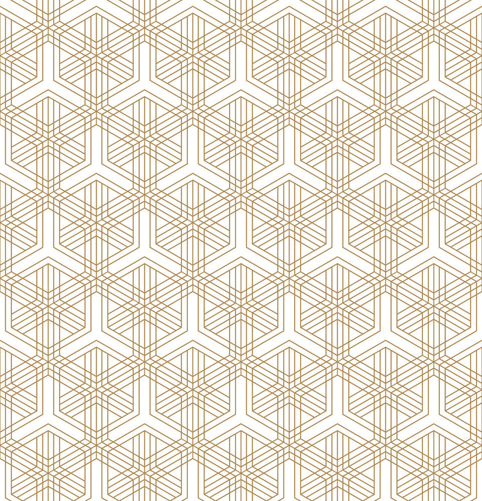 Seamless pattern based on Japanese ornament Kumiko.Golden silhouette with fine lines.. Seamless pattern based on Japanese ornament Kumiko